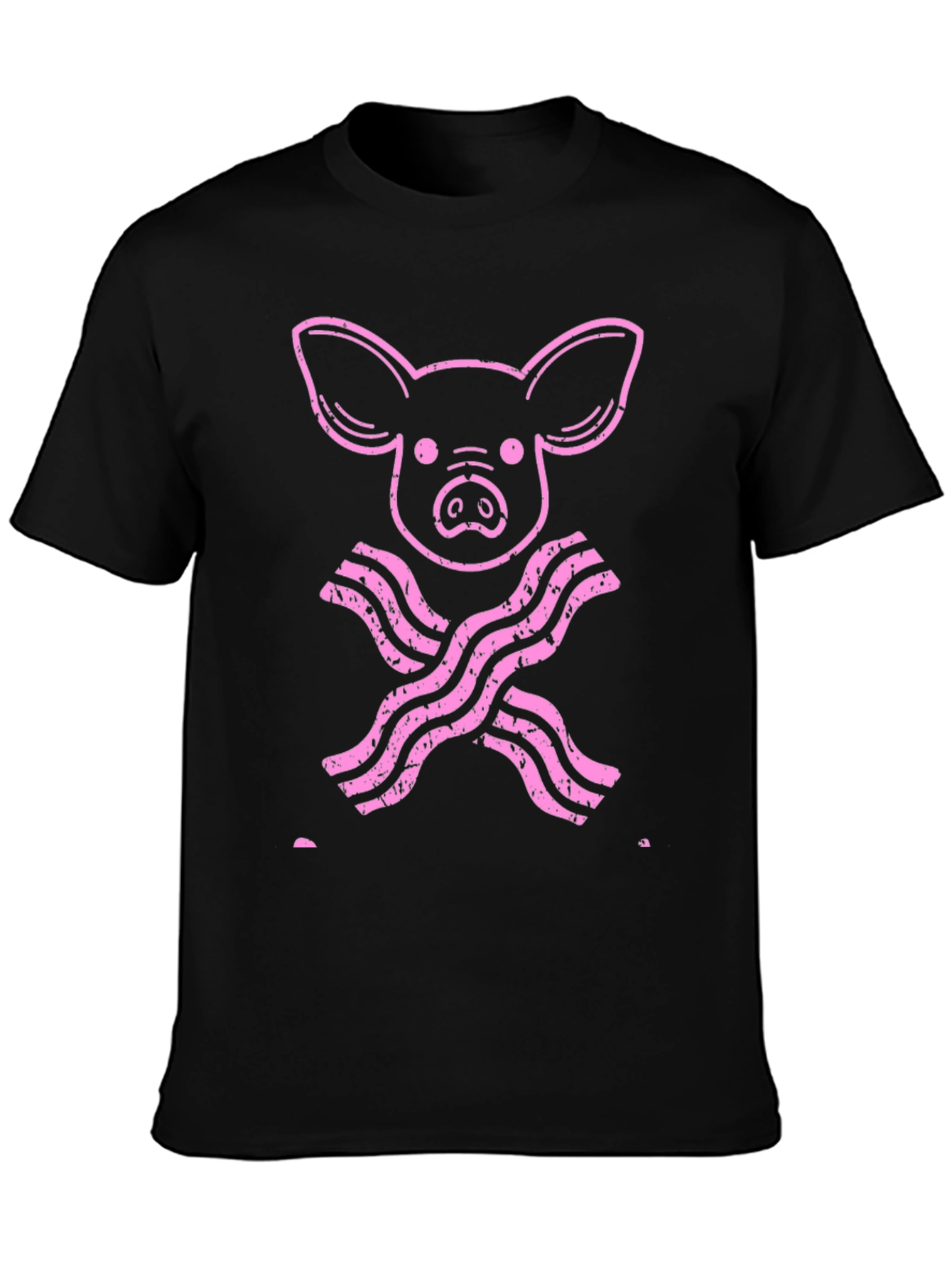 Pig and Bacon Mens Black Graphic Tee