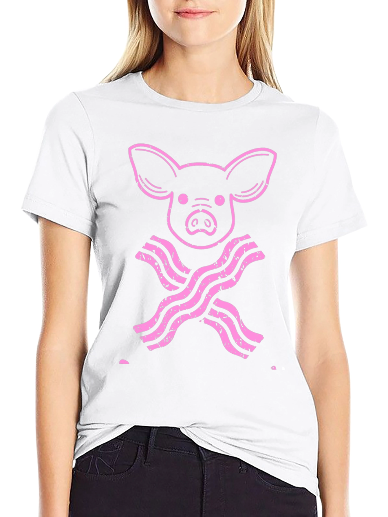 Pig and Bacon Mens Black Graphic Tee