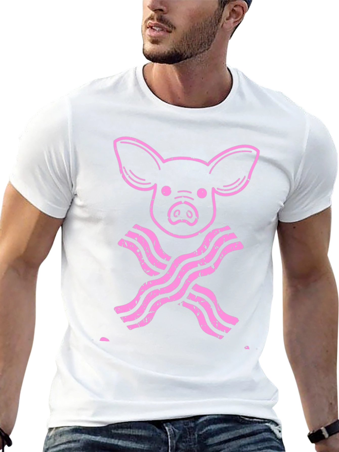 Pig and Bacon Mens Black Graphic Tee