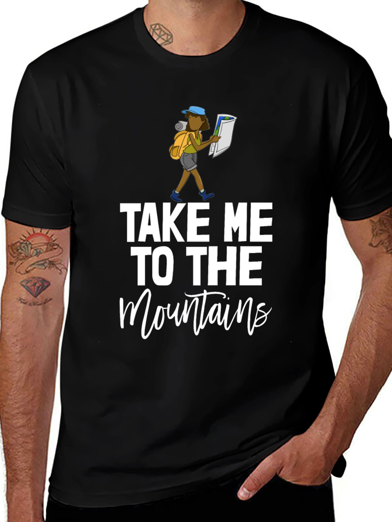 Take Me to the Mountains Black Graphic Tee