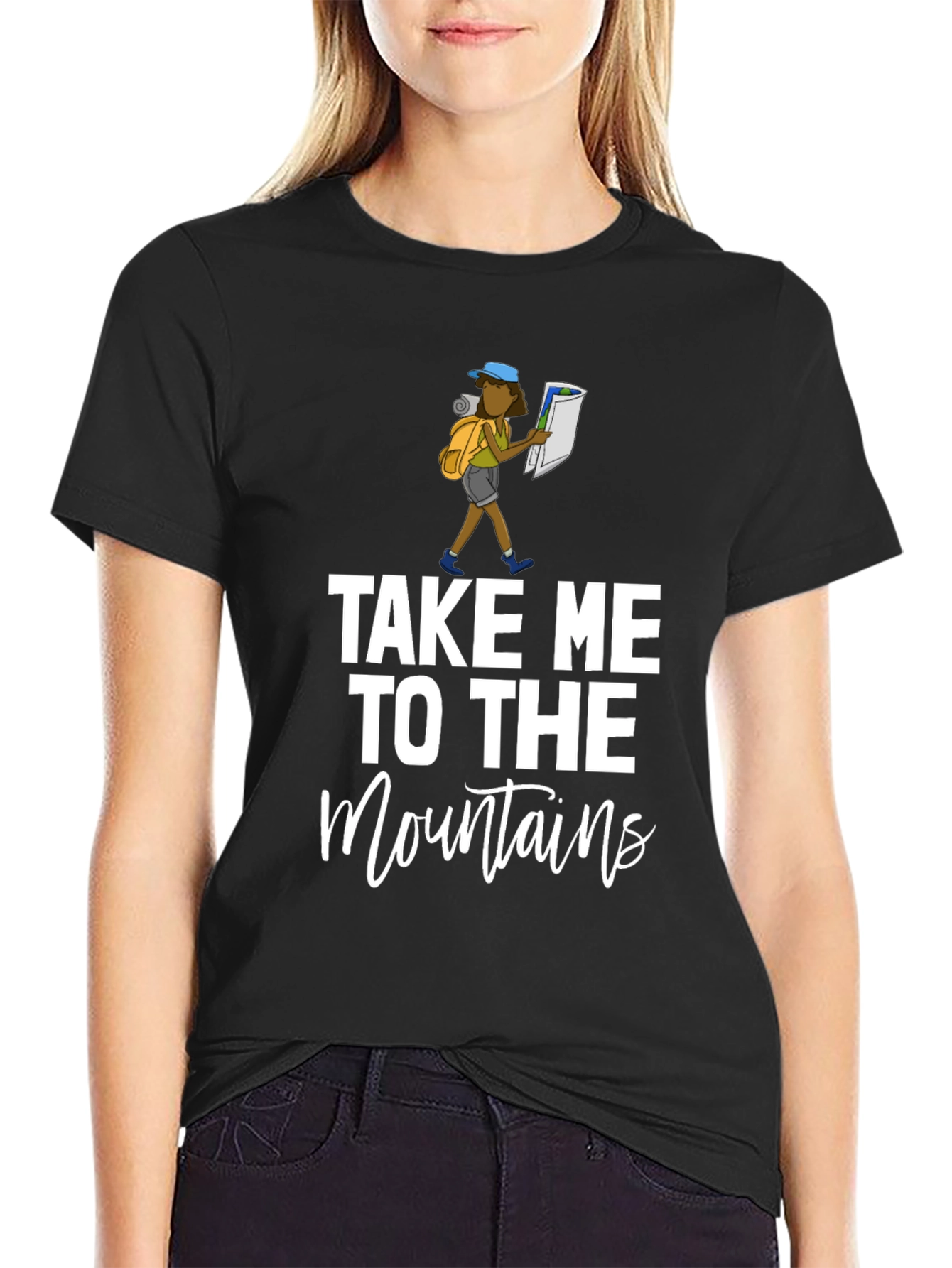 Take Me to the Mountains Black Graphic Tee