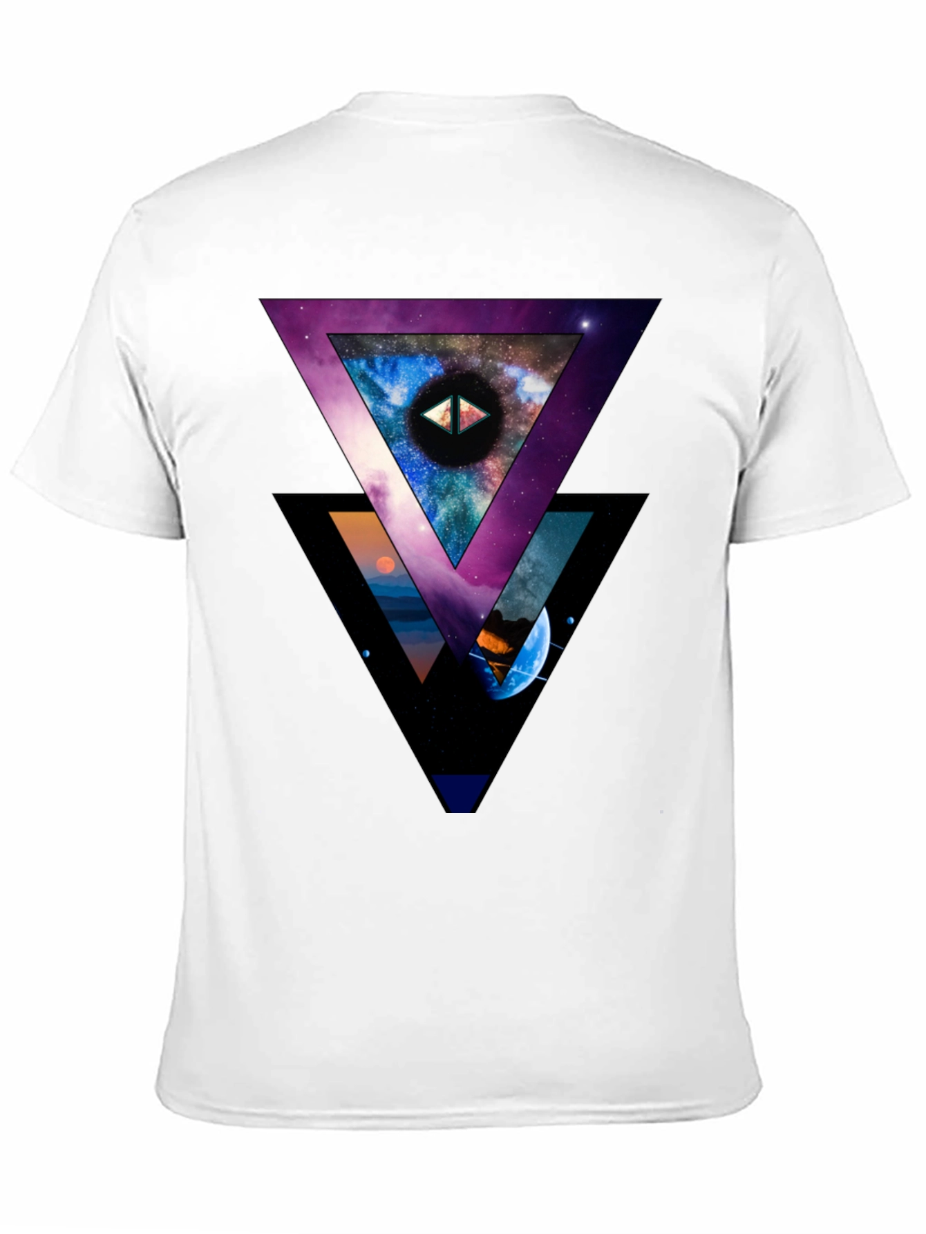 Cosmic Triangle Graphic Black T-Shirt