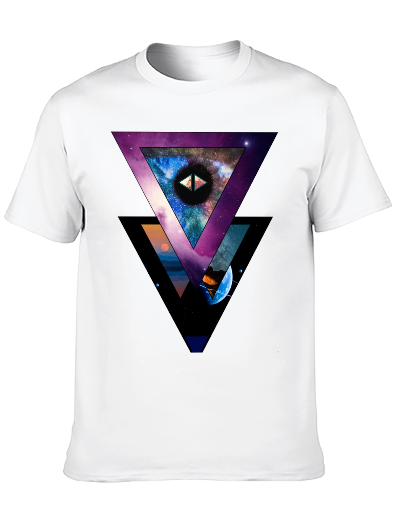 Cosmic Triangle Graphic Black T-Shirt