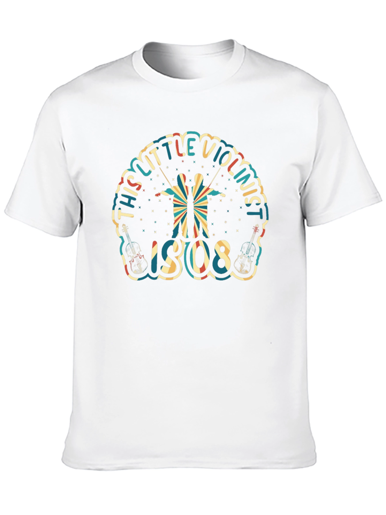 Little Violinist Graphic Tee - Black Crew Neck