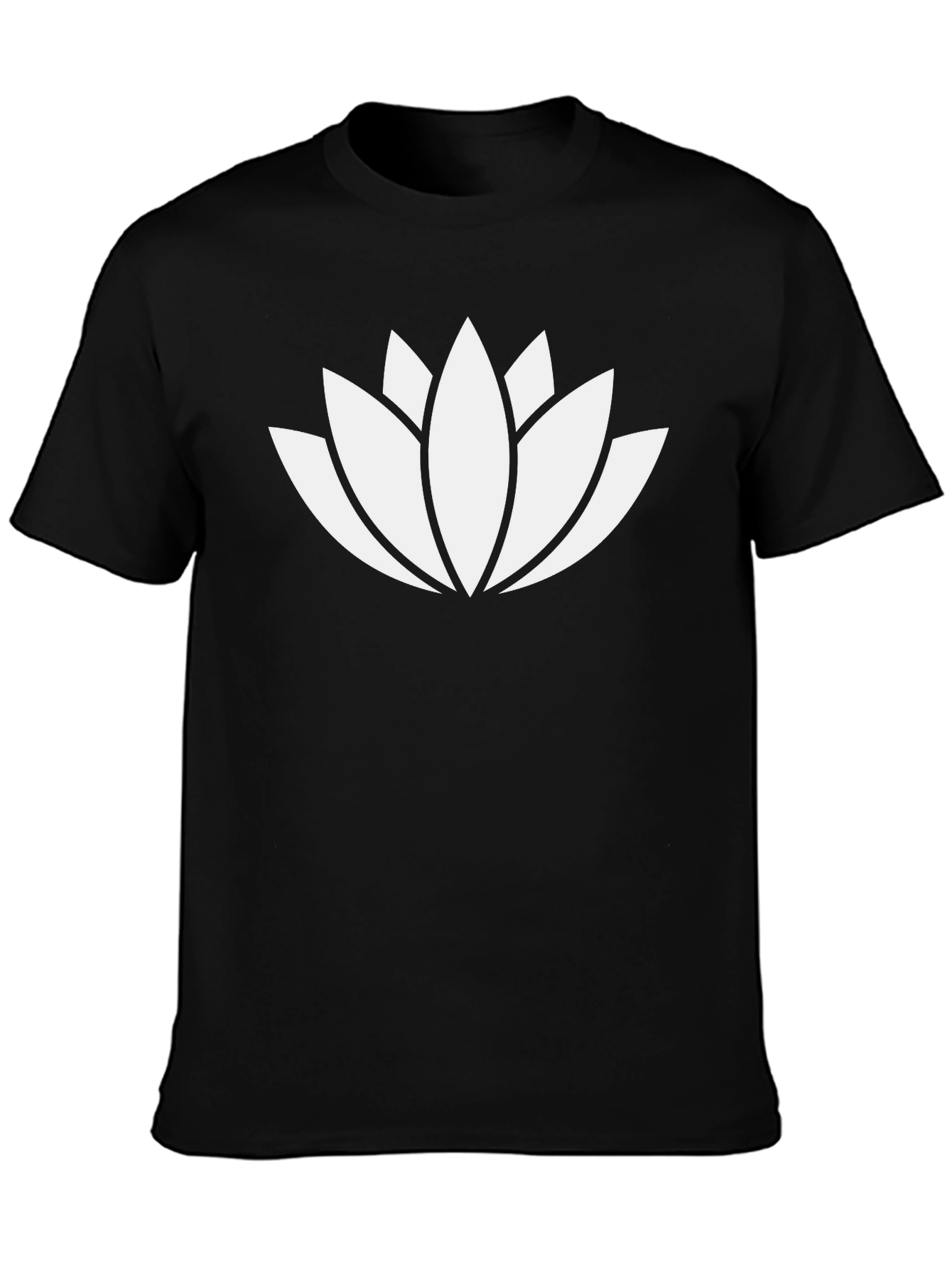 Lotus Flower Graphic T-Shirt - Black Cotton Blend