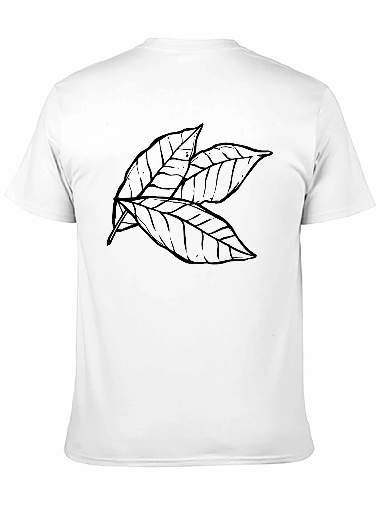 Leaf Print Black T-Shirt | Botanical Graphic Tee