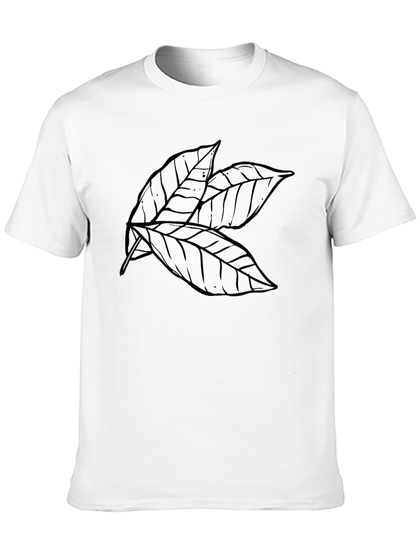 Leaf Print Black T-Shirt | Botanical Graphic Tee