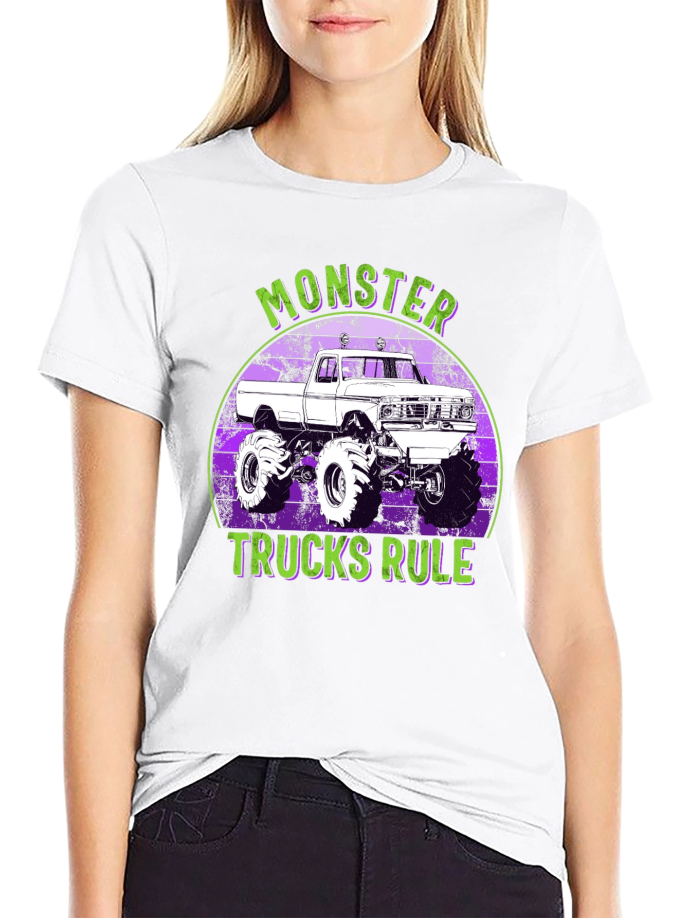 Monster Trucks Rule T-Shirt Black Graphic Tee