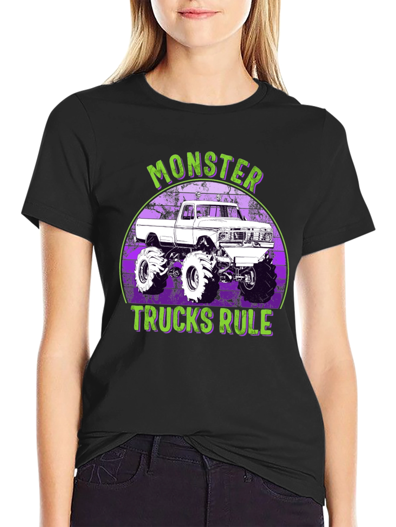 Monster Trucks Rule T-Shirt Black Graphic Tee