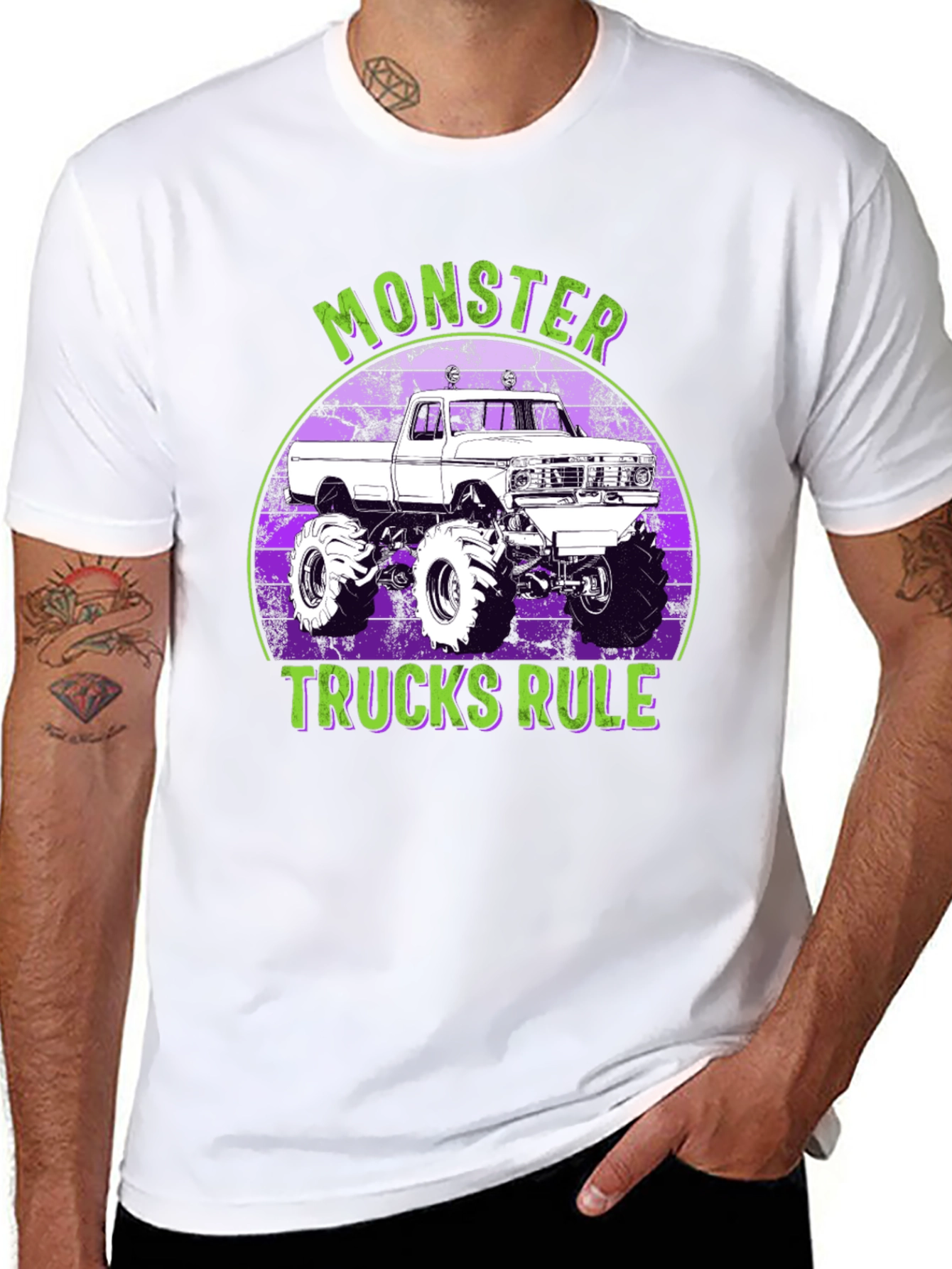 Monster Trucks Rule T-Shirt Black Graphic Tee