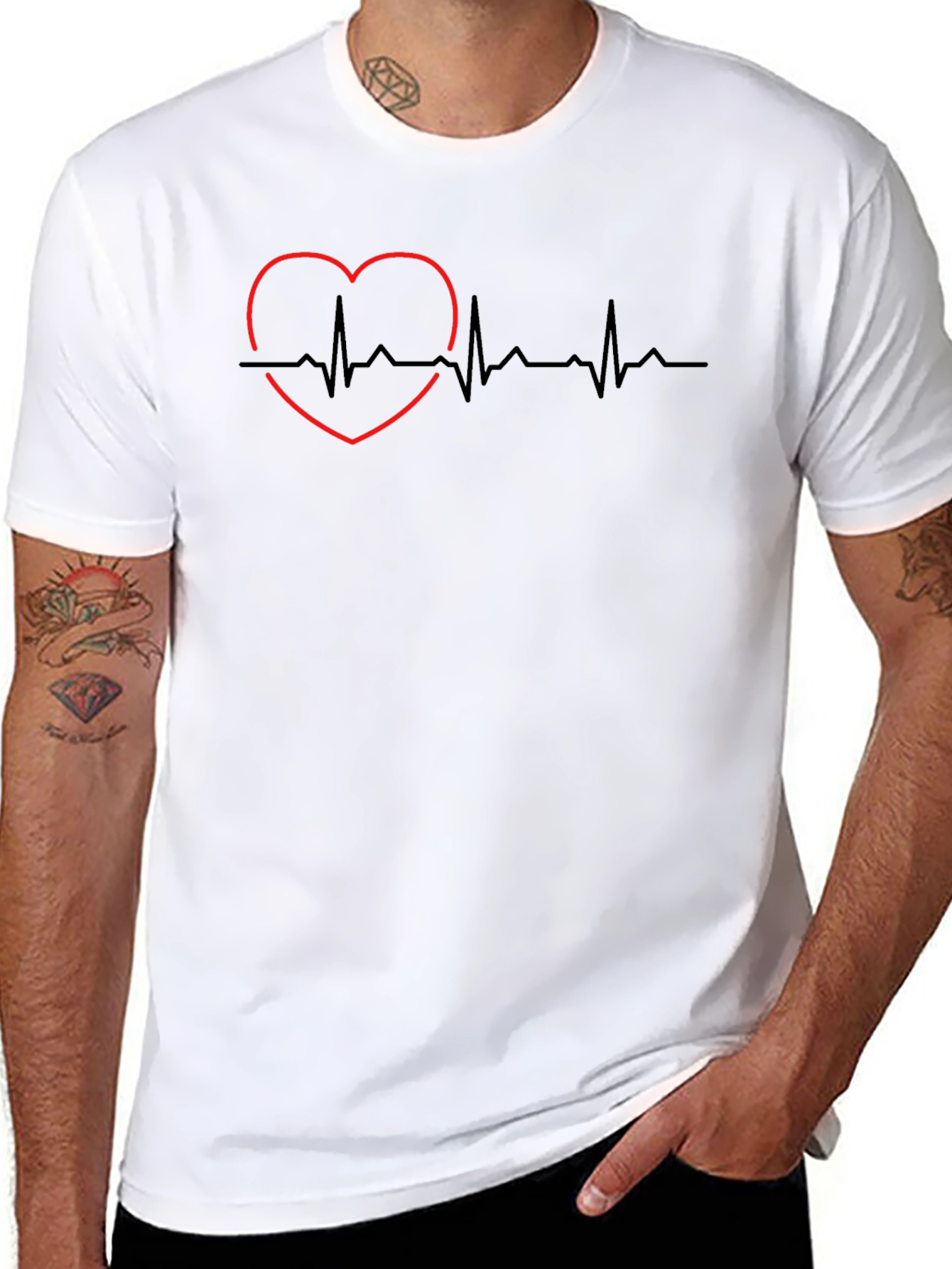 Heartbeat Heart Love Graphic T-Shirt