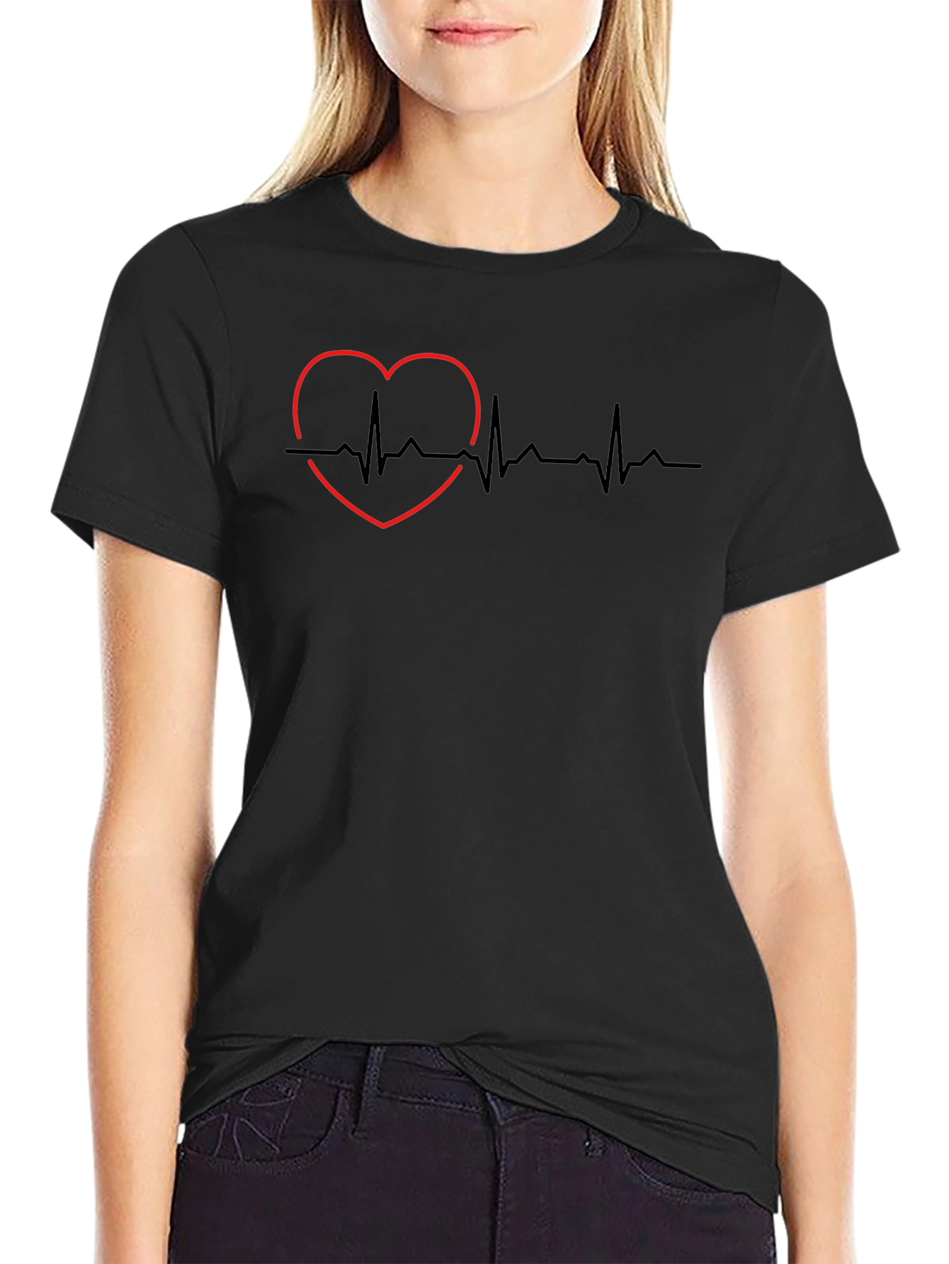 Heartbeat Heart Love Graphic T-Shirt