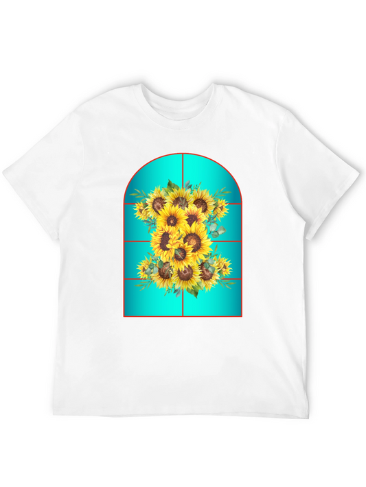 Sunflower Window T-Shirt - Unique Floral Design