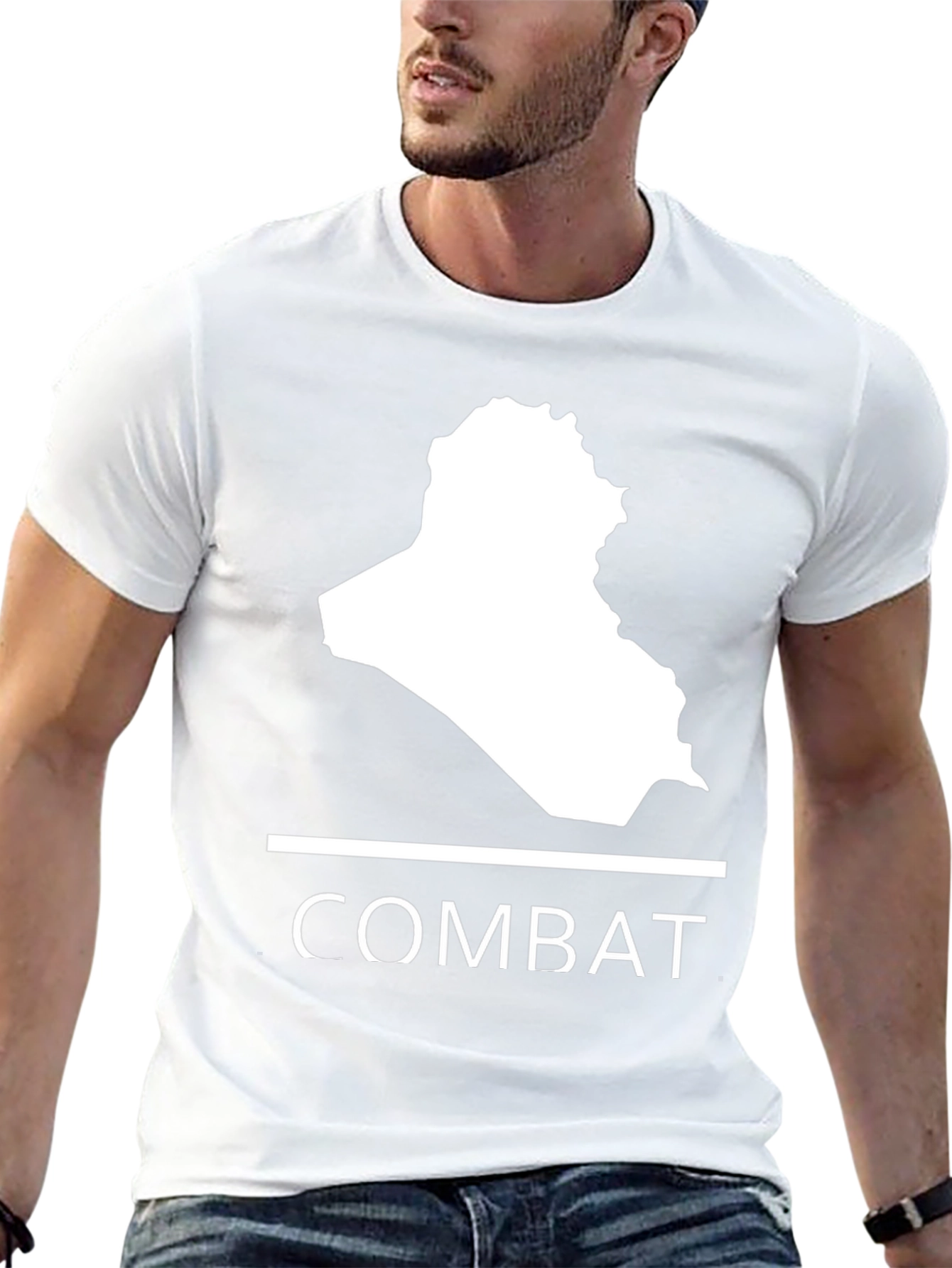 Combat Iraq Map Graphic T-Shirt - Mens