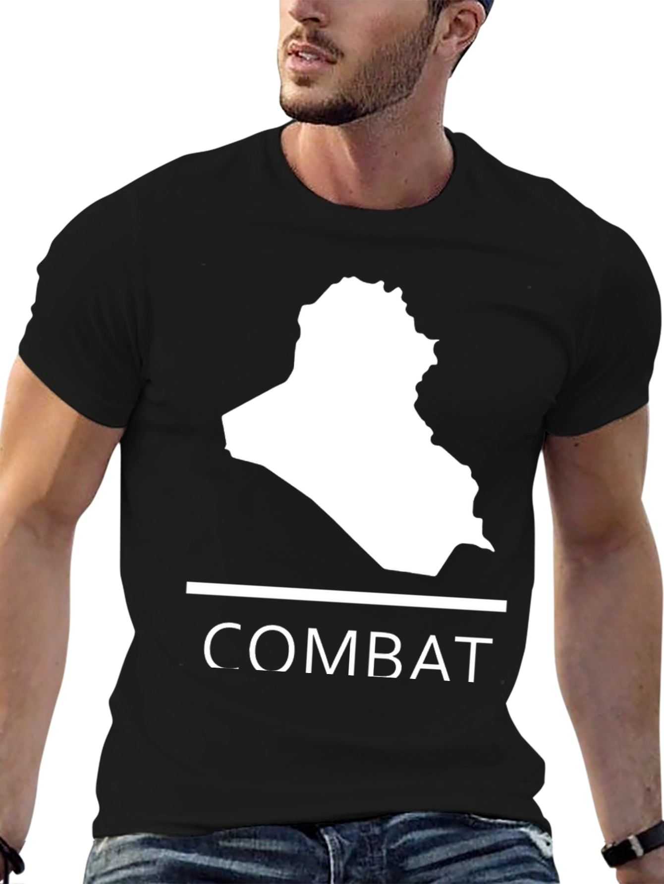 Combat Iraq Map Graphic T-Shirt - Mens