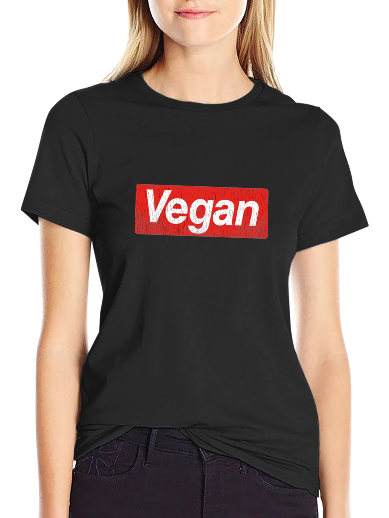 Vegan T-Shirt: Bold Red Box Logo Tee