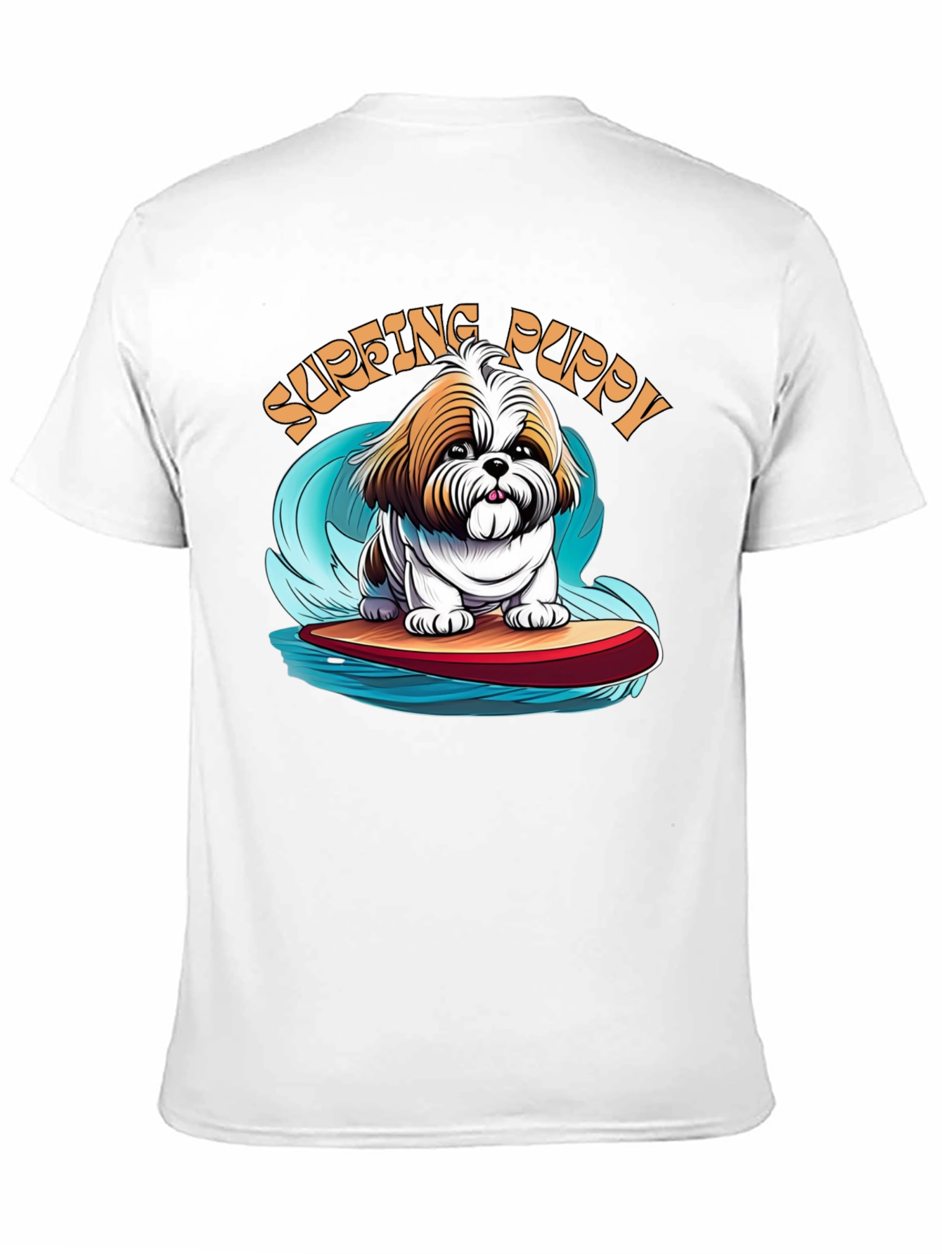 Surfing Puppy T-Shirt - Cute Dog Design