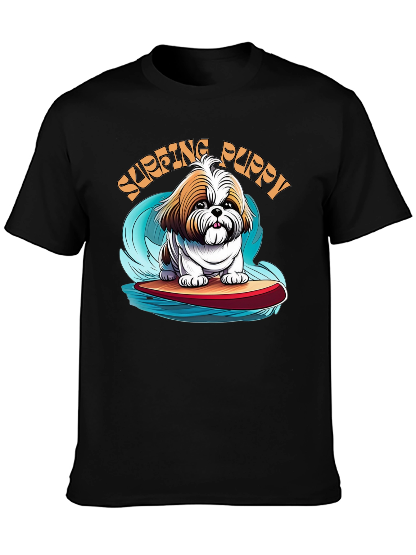 Surfing Puppy T-Shirt - Cute Dog Design