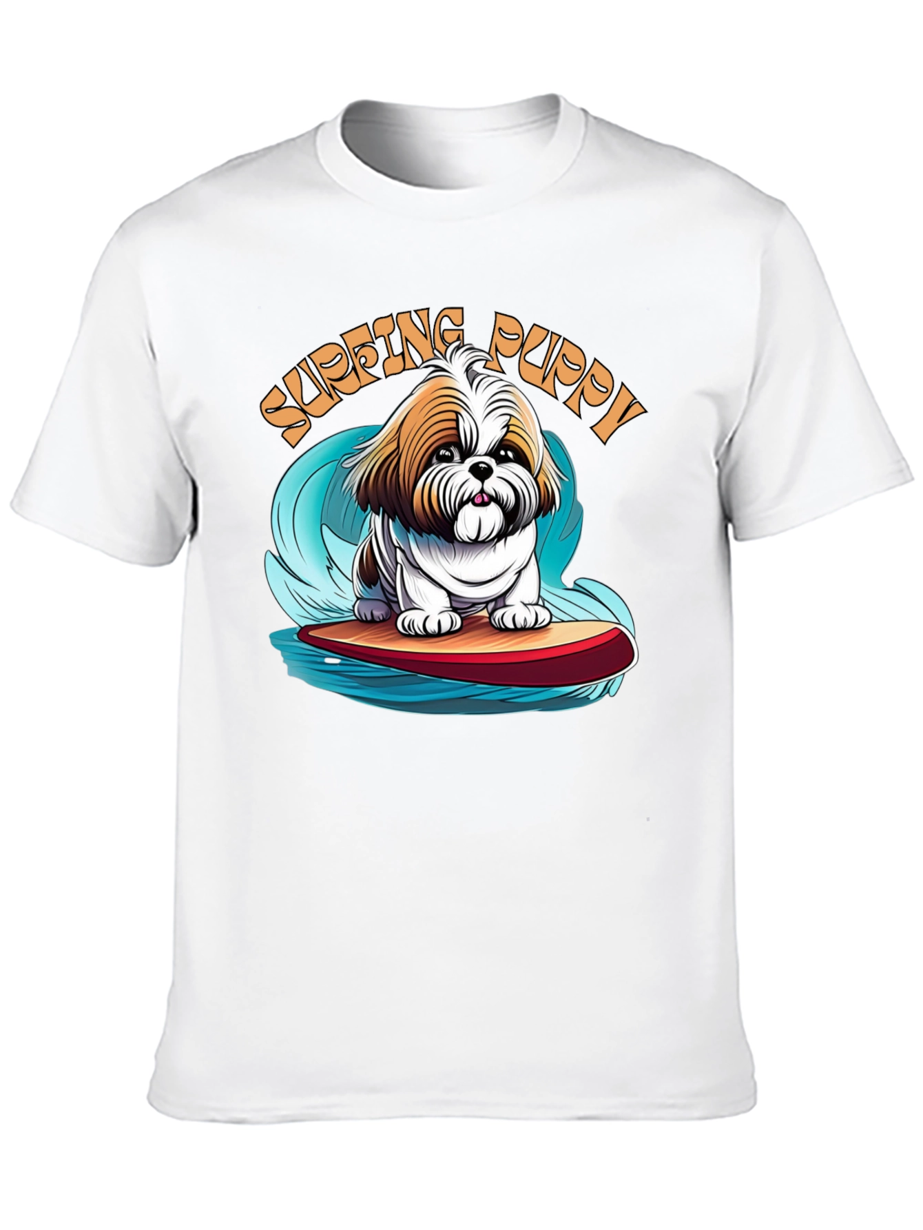 Surfing Puppy T-Shirt - Cute Dog Design