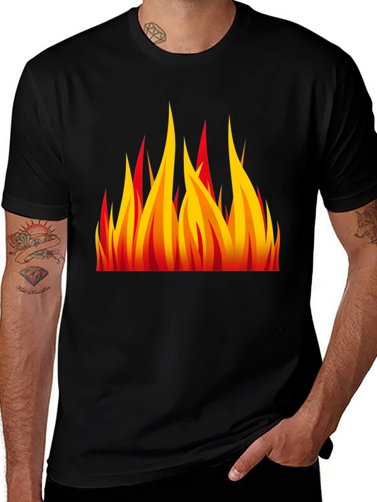 Fiery Flames Graphic Black T-Shirt