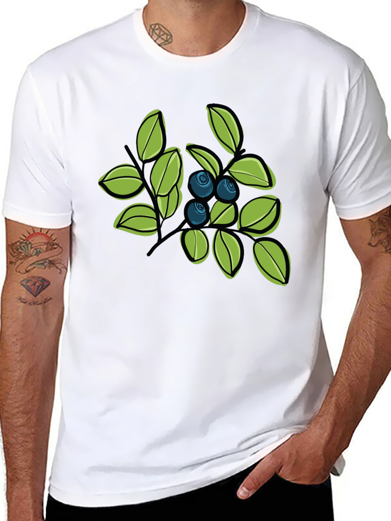 Blueberry Branch Graphic Tee - Stylish Casual Wear