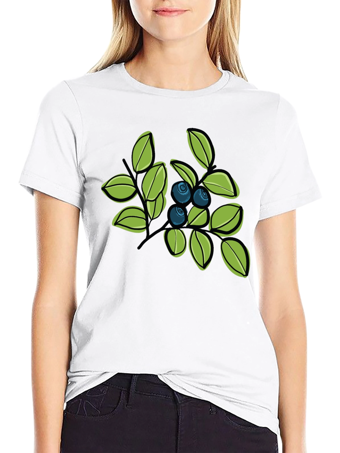 Blueberry Branch Graphic Tee - Stylish Casual Wear
