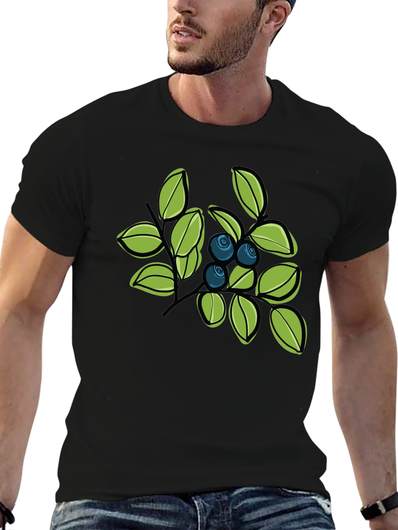 Blueberry Branch Graphic Tee - Stylish Casual Wear