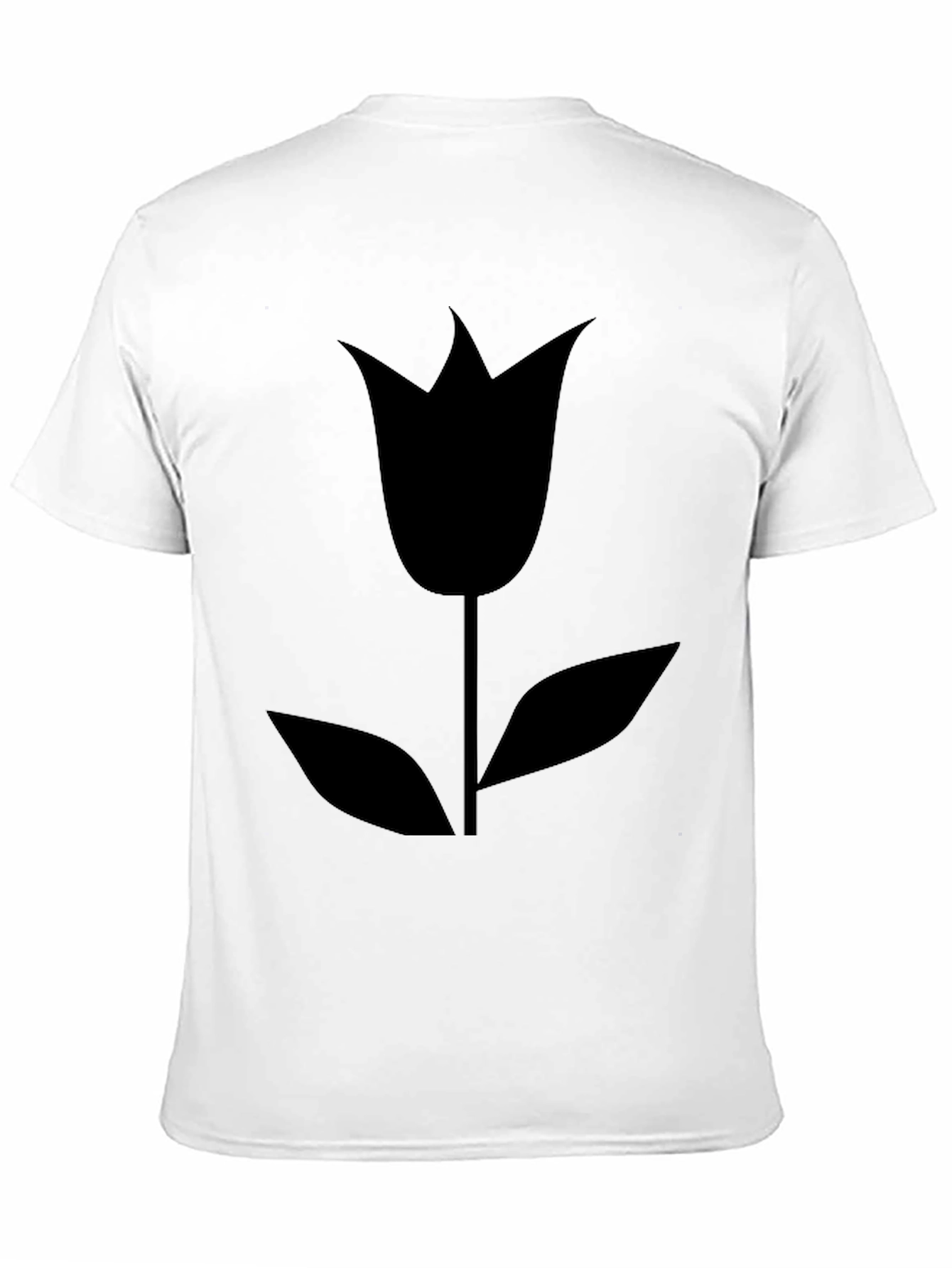 Black Tulip Graphic T-Shirt - Modern Floral Design