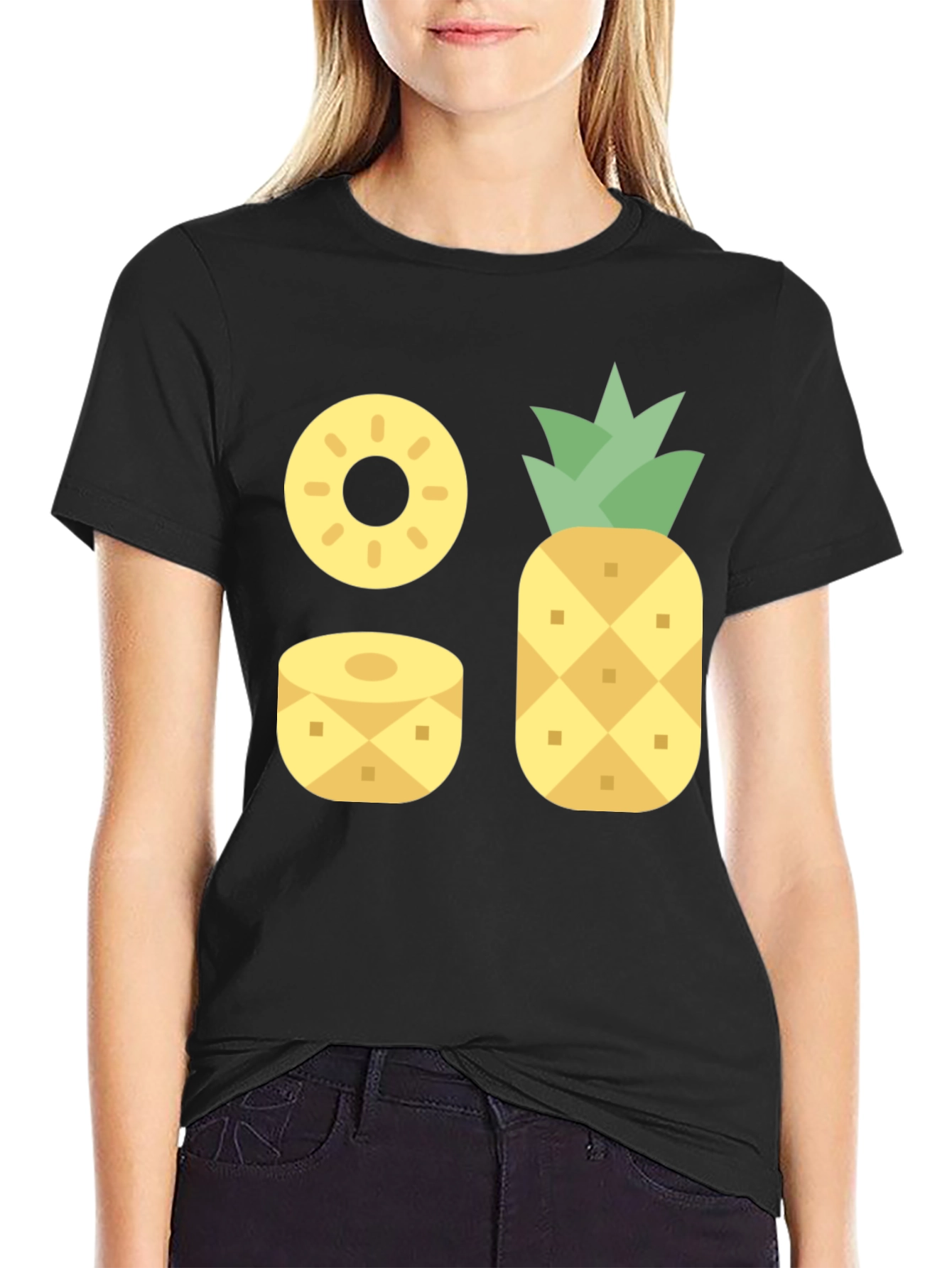 Pineapple Graphic Black T-Shirt