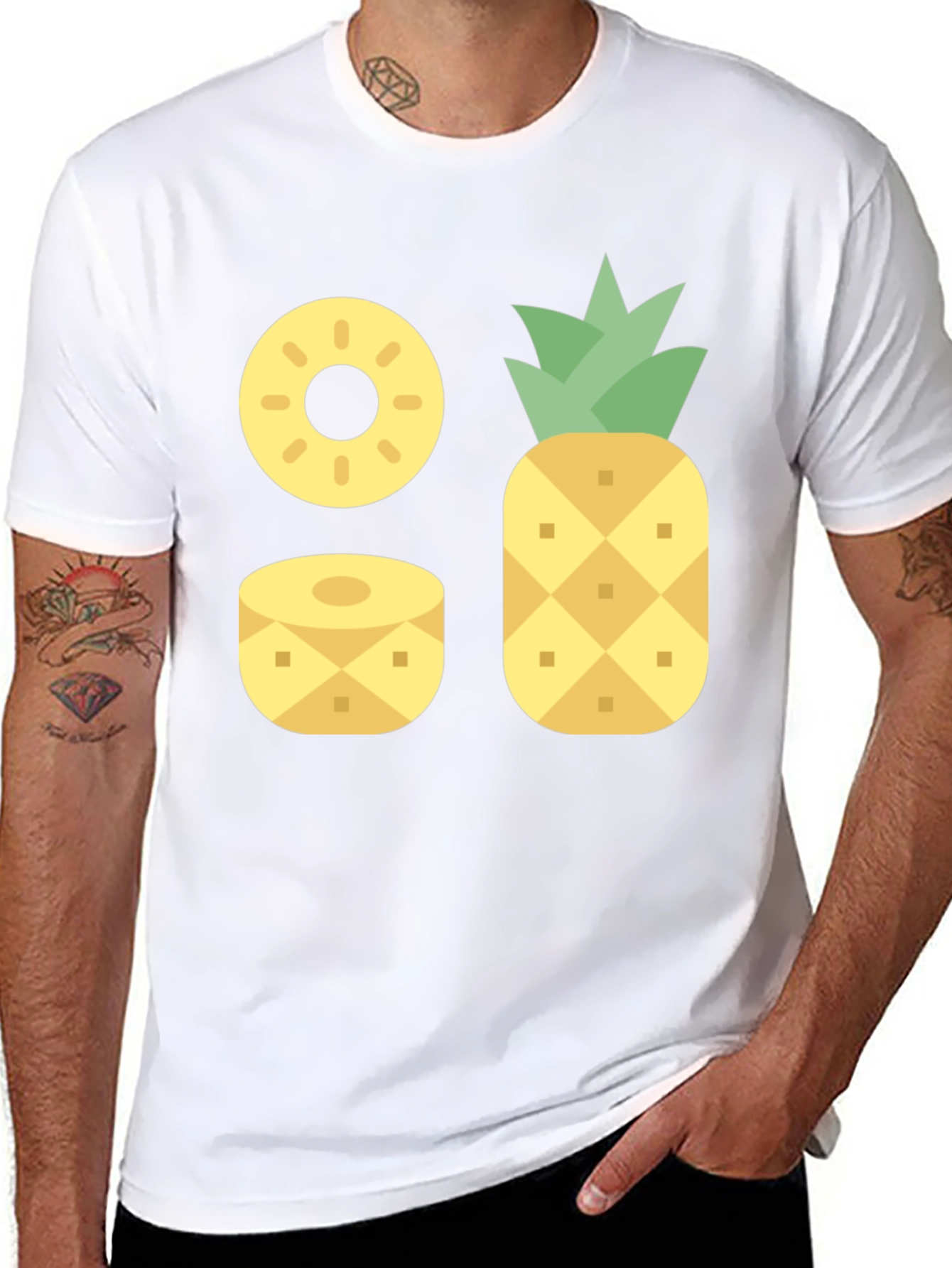 Pineapple Graphic Black T-Shirt