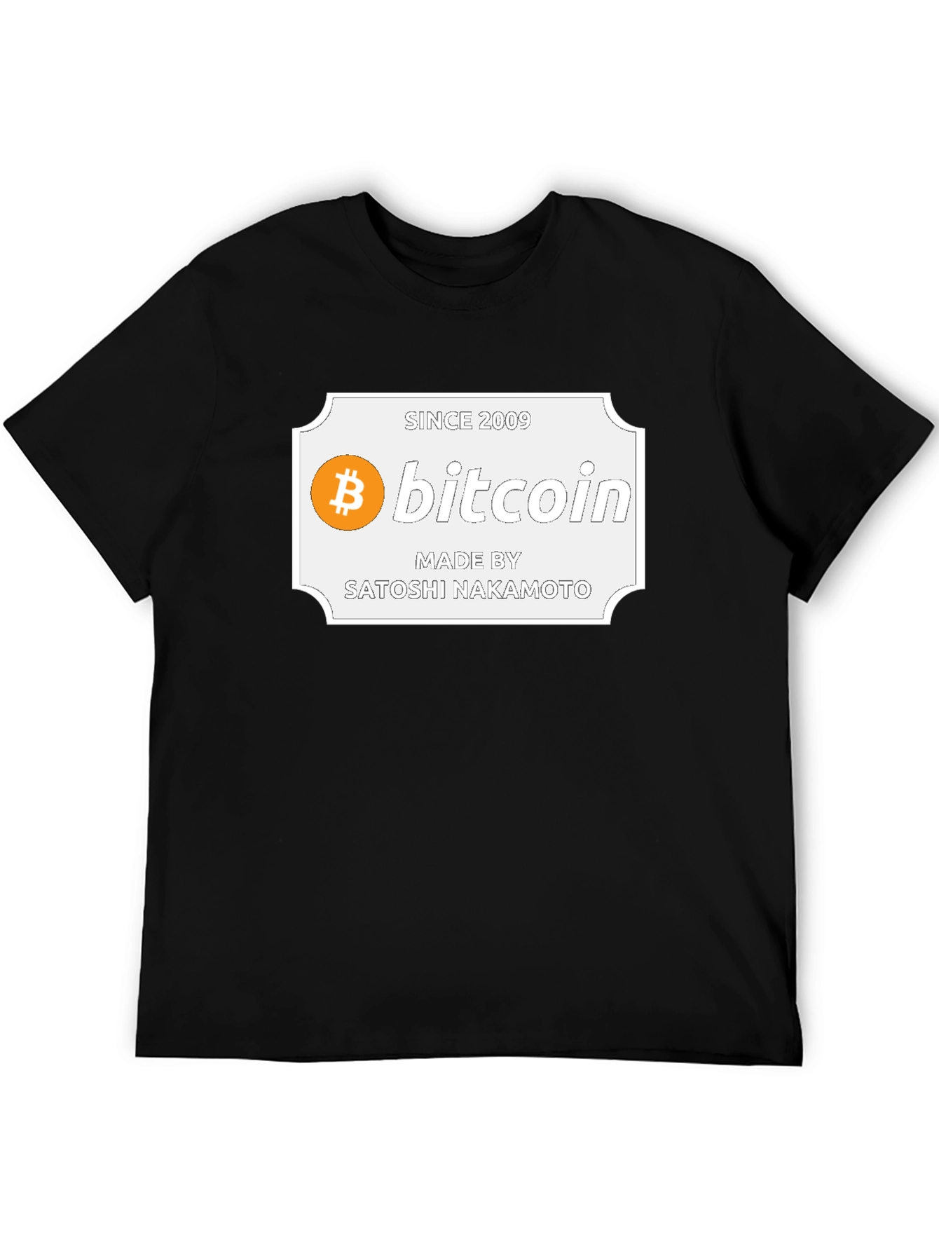 Bitcoin Satoshi Nakamoto Black Graphic Tee