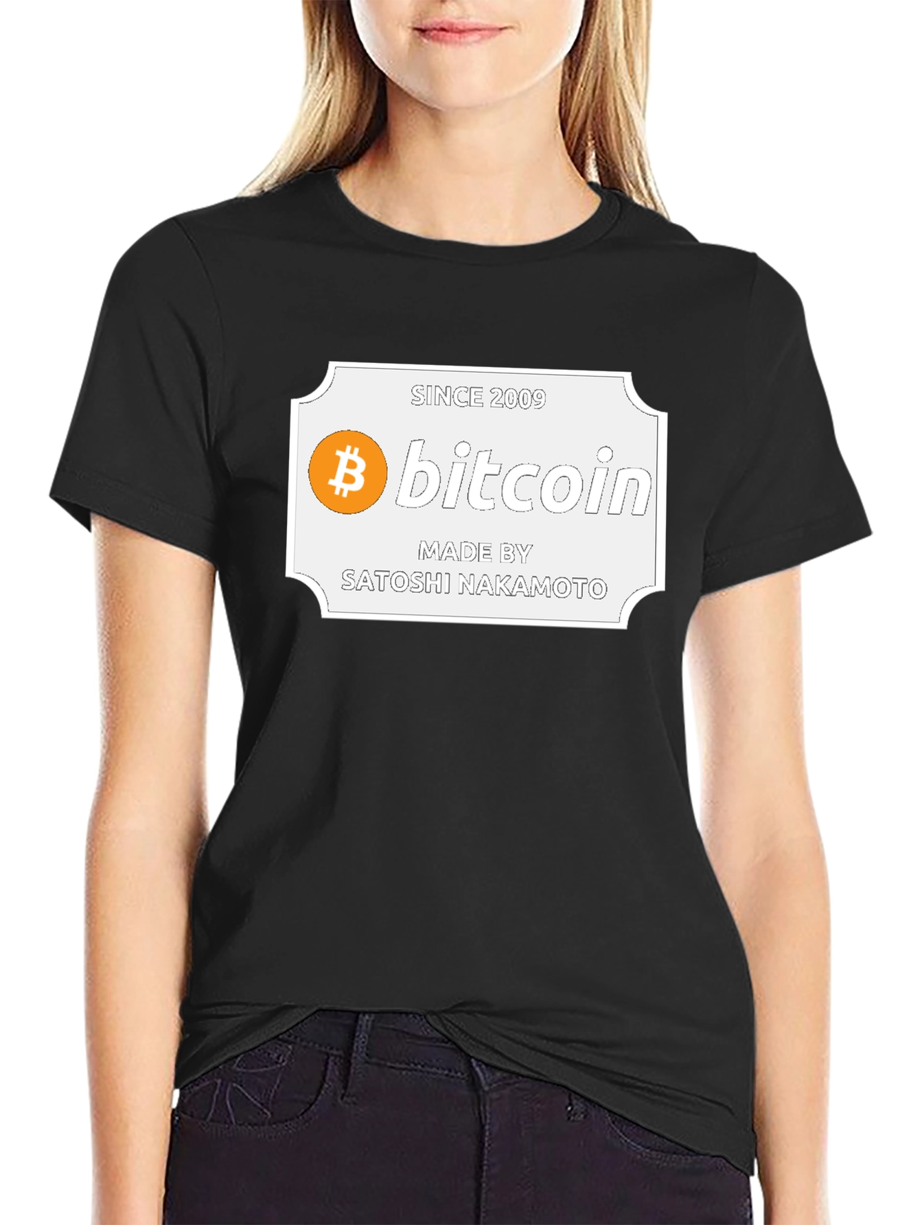 Bitcoin Satoshi Nakamoto Black Graphic Tee