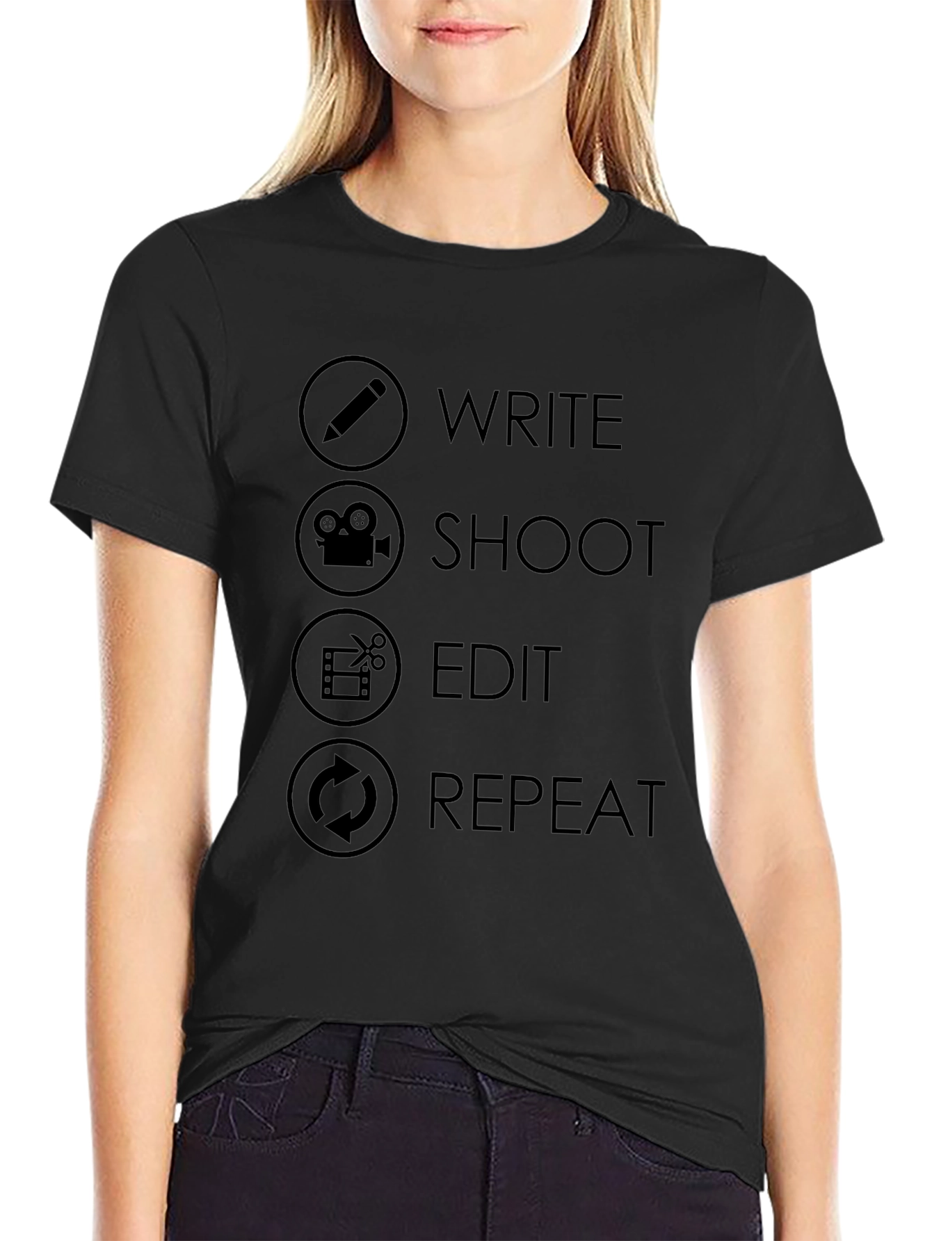 Write Shoot Edit Repeat Graphic Tee