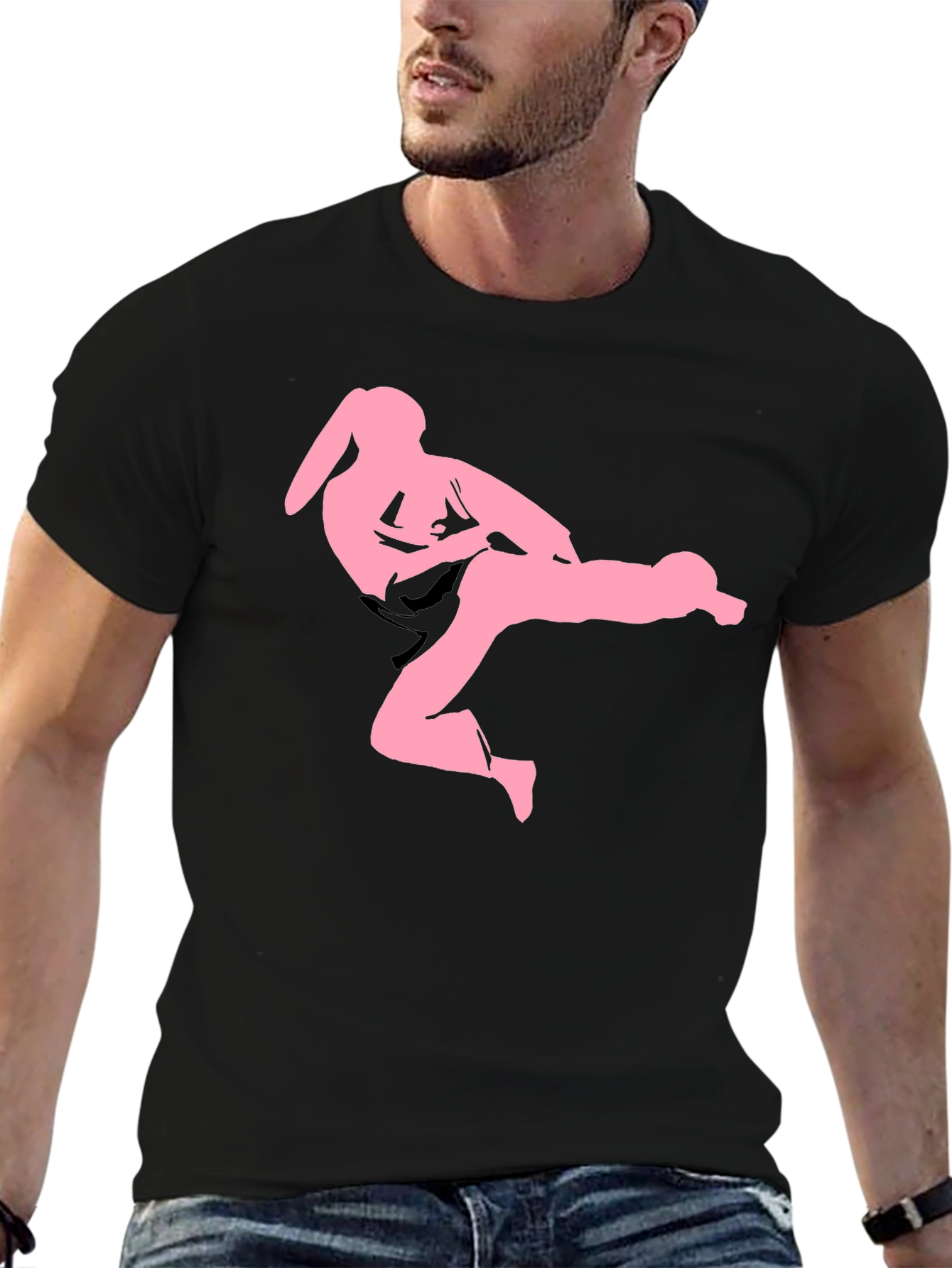 Karate Bunny Black T-Shirt