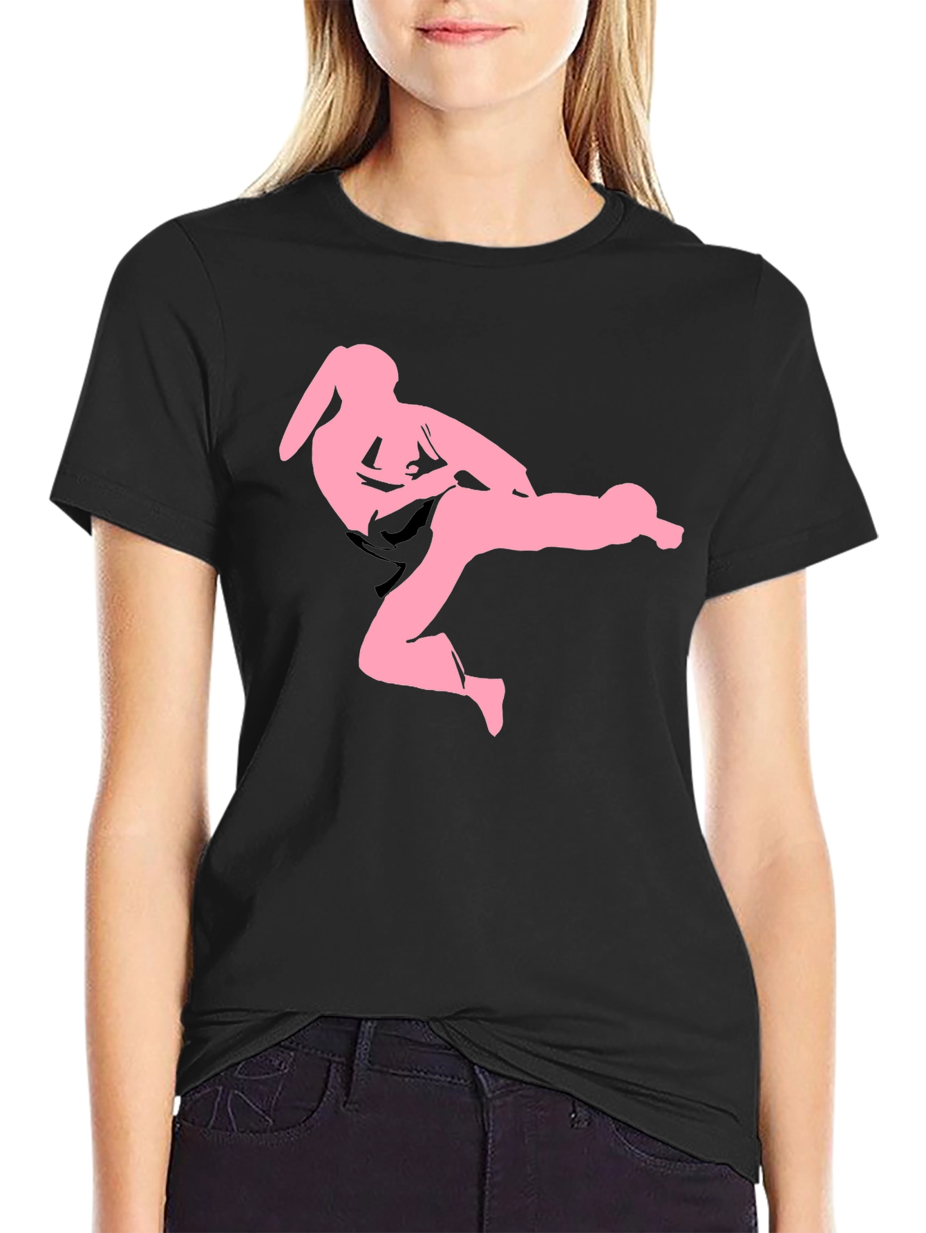 Karate Bunny Black T-Shirt