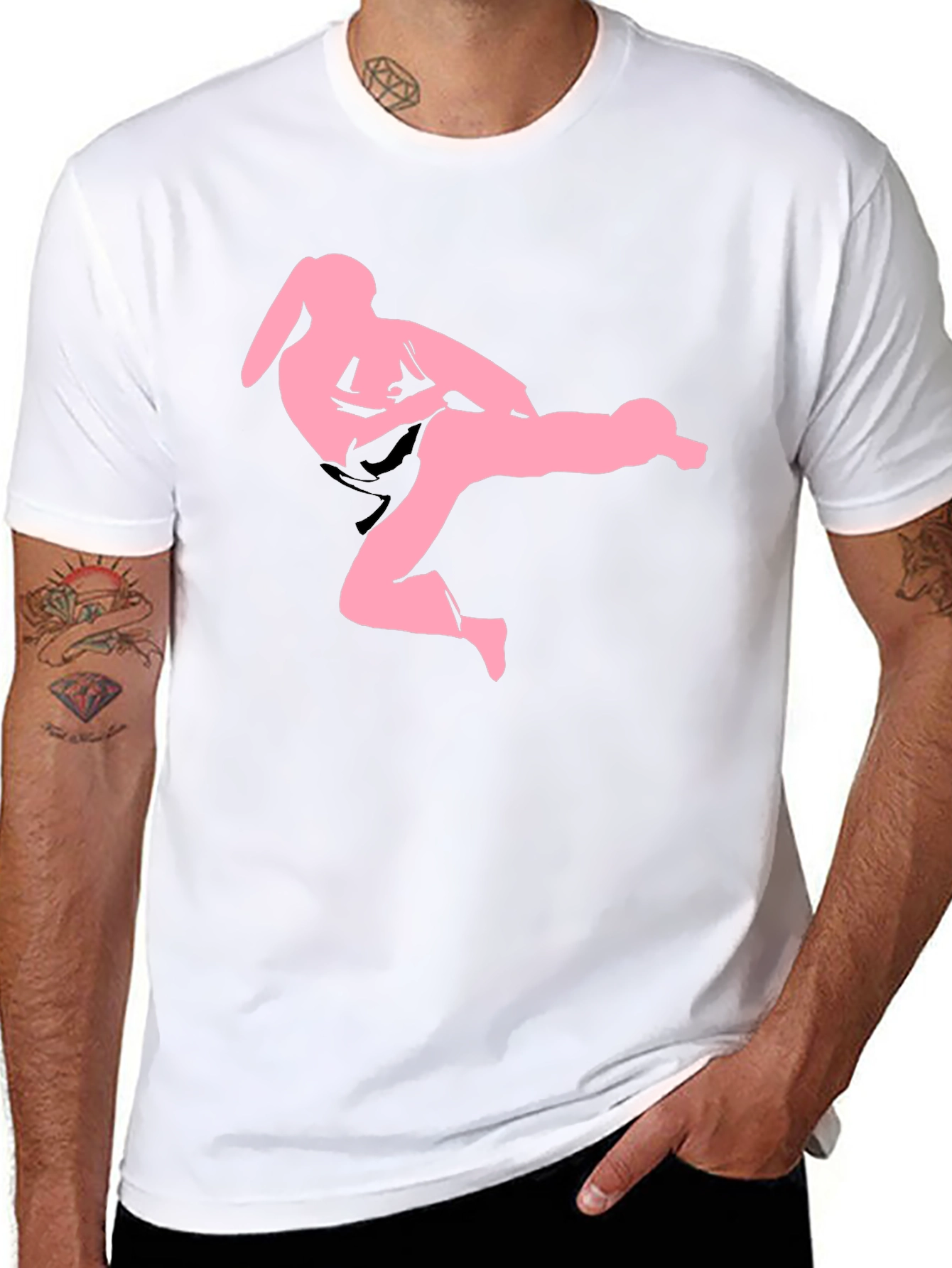 Karate Bunny Black T-Shirt