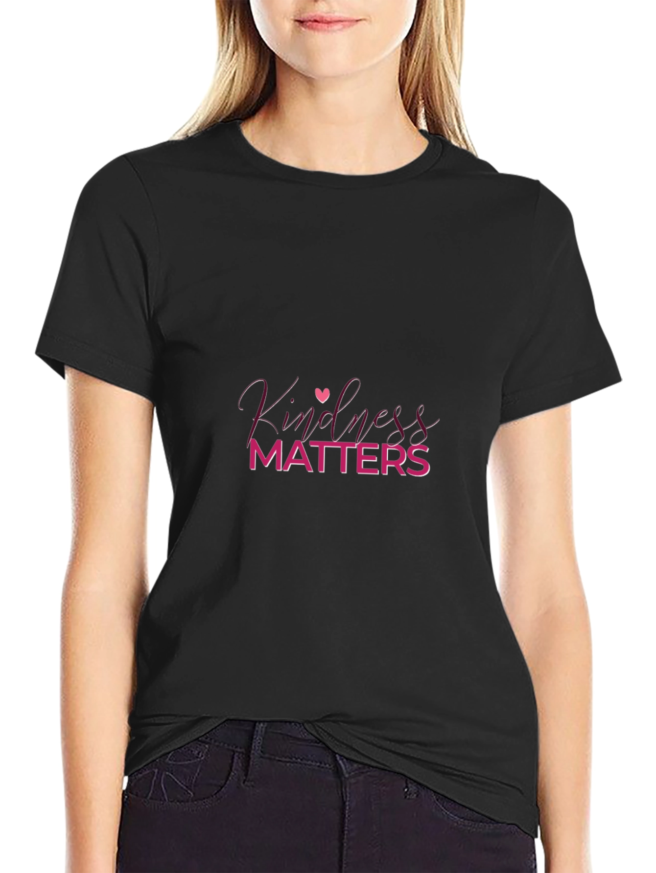 Kindness Matters Graphic Tee - Soft Black Cotton