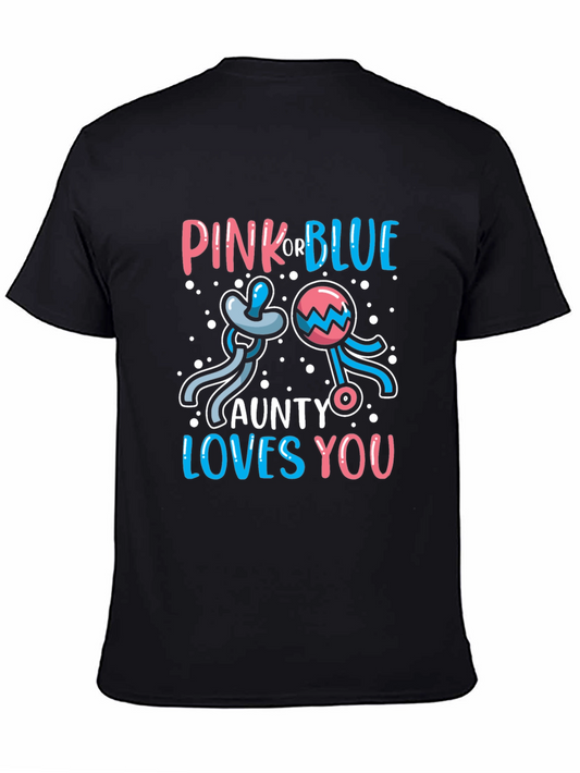 Pink or Blue? Auntie Loves You Gender Reveal T-Shirt