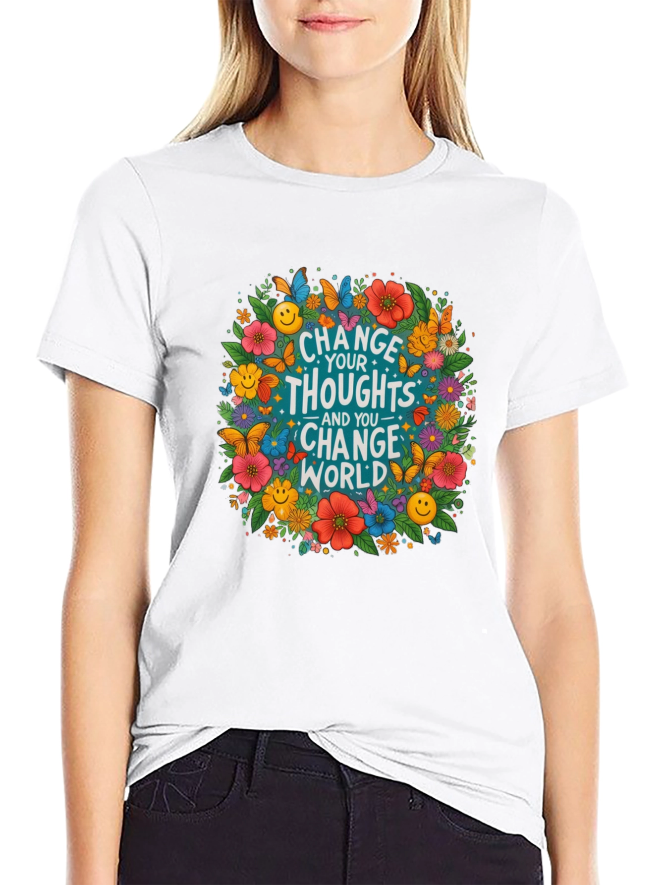Floral Change Your Thoughts T-Shirt