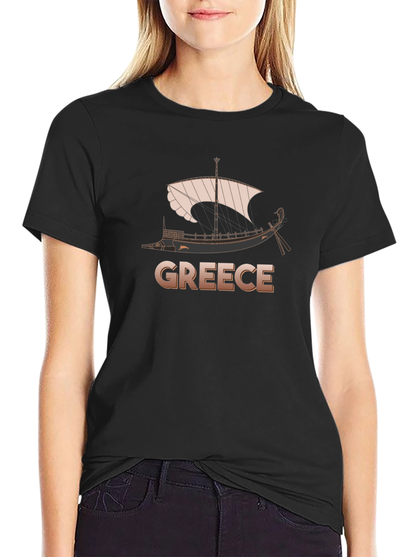 Greece Ship T-Shirt - Classic Boat Design