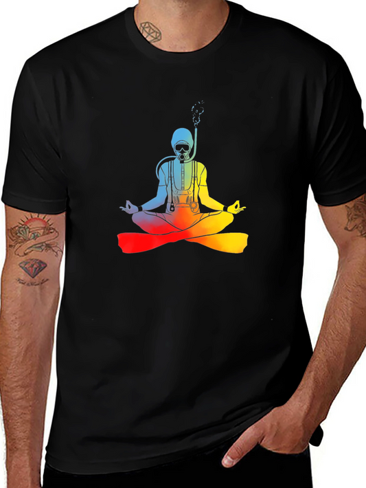 Diver Meditating Rainbow T-Shirt - Zen Underwater