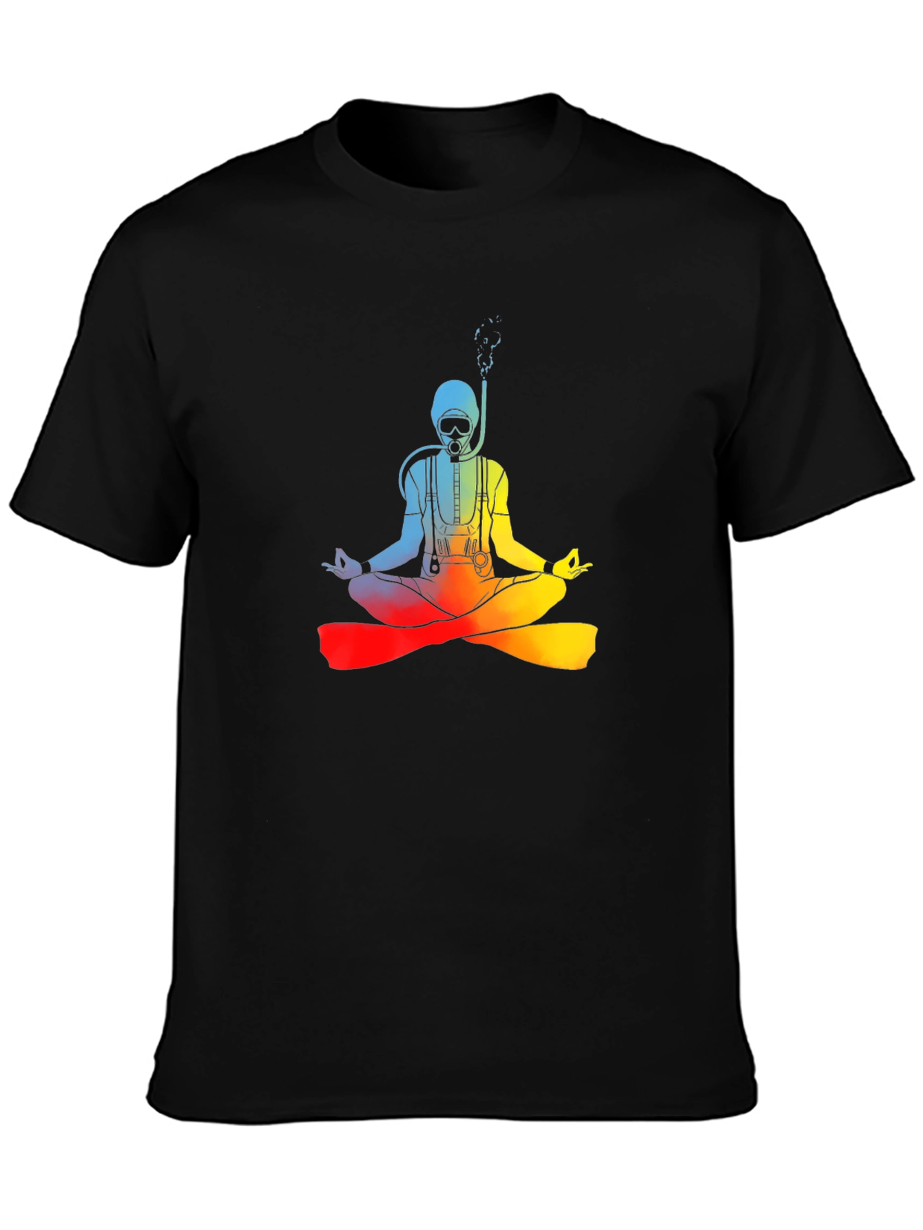 Diver Meditating Rainbow T-Shirt - Zen Underwater