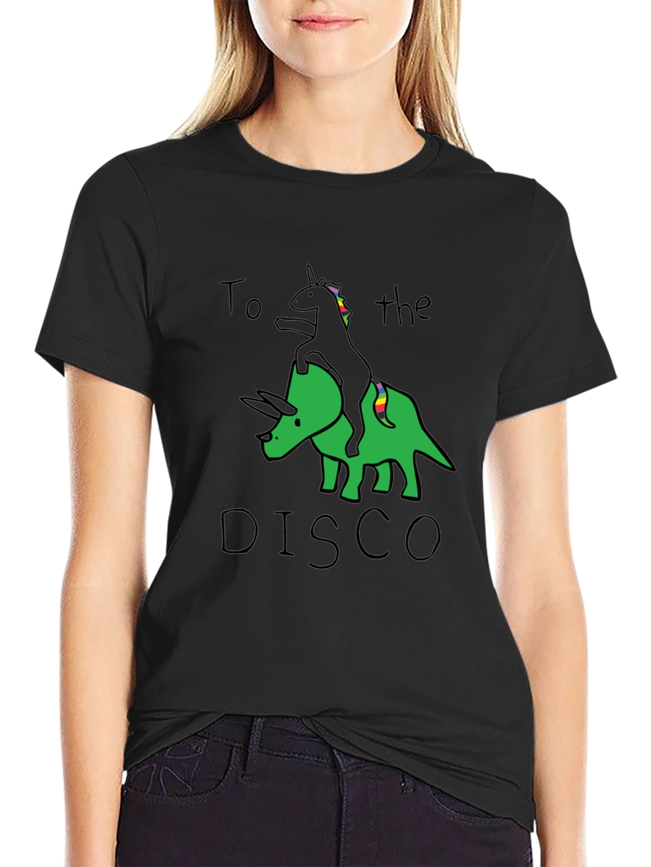 Unicorn Dinosaur Disco Graphic Tee