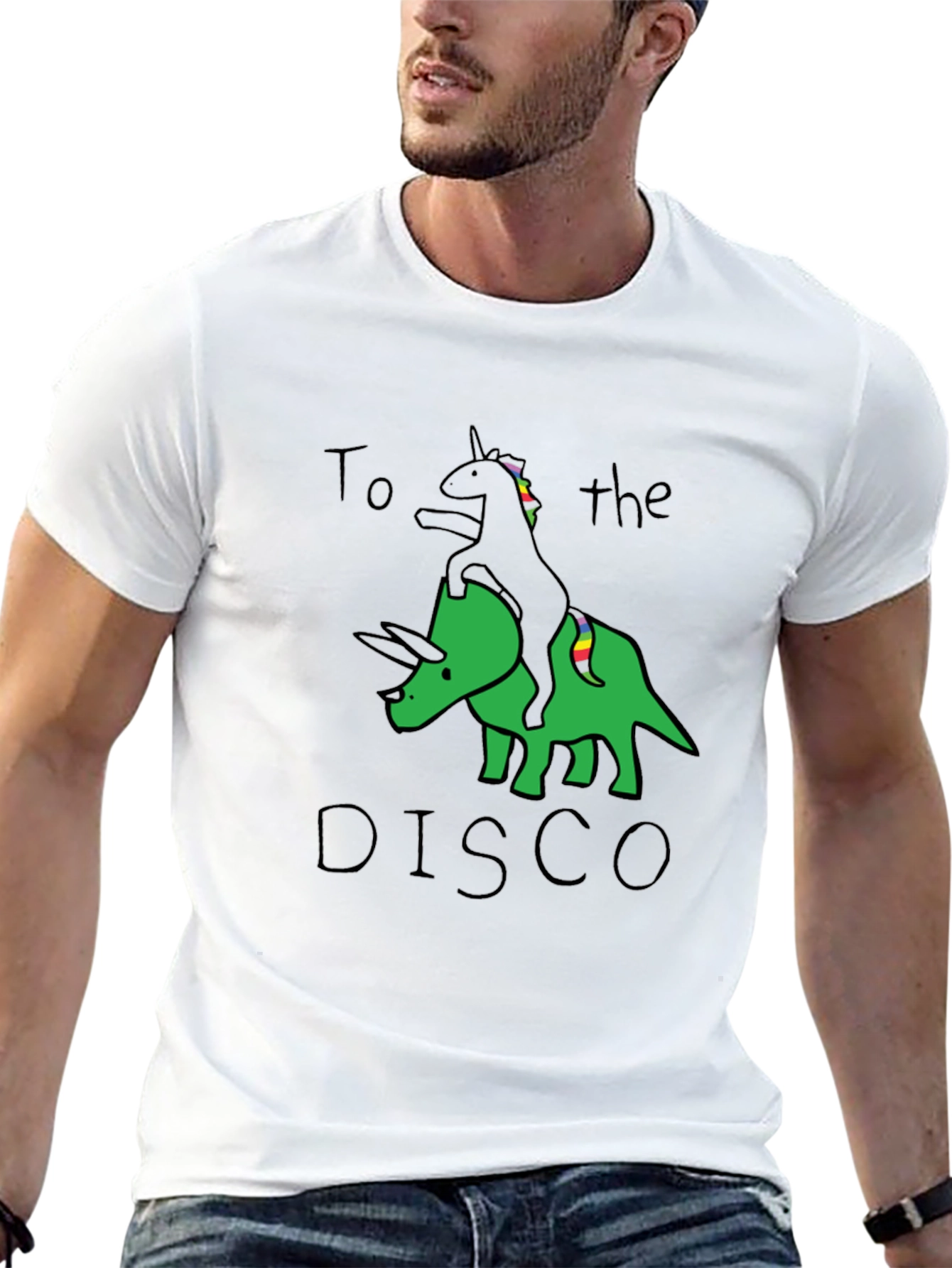Unicorn Dinosaur Disco Graphic Tee