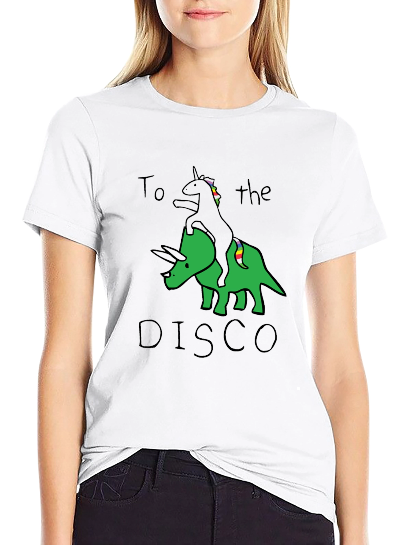 Unicorn Dinosaur Disco Graphic Tee
