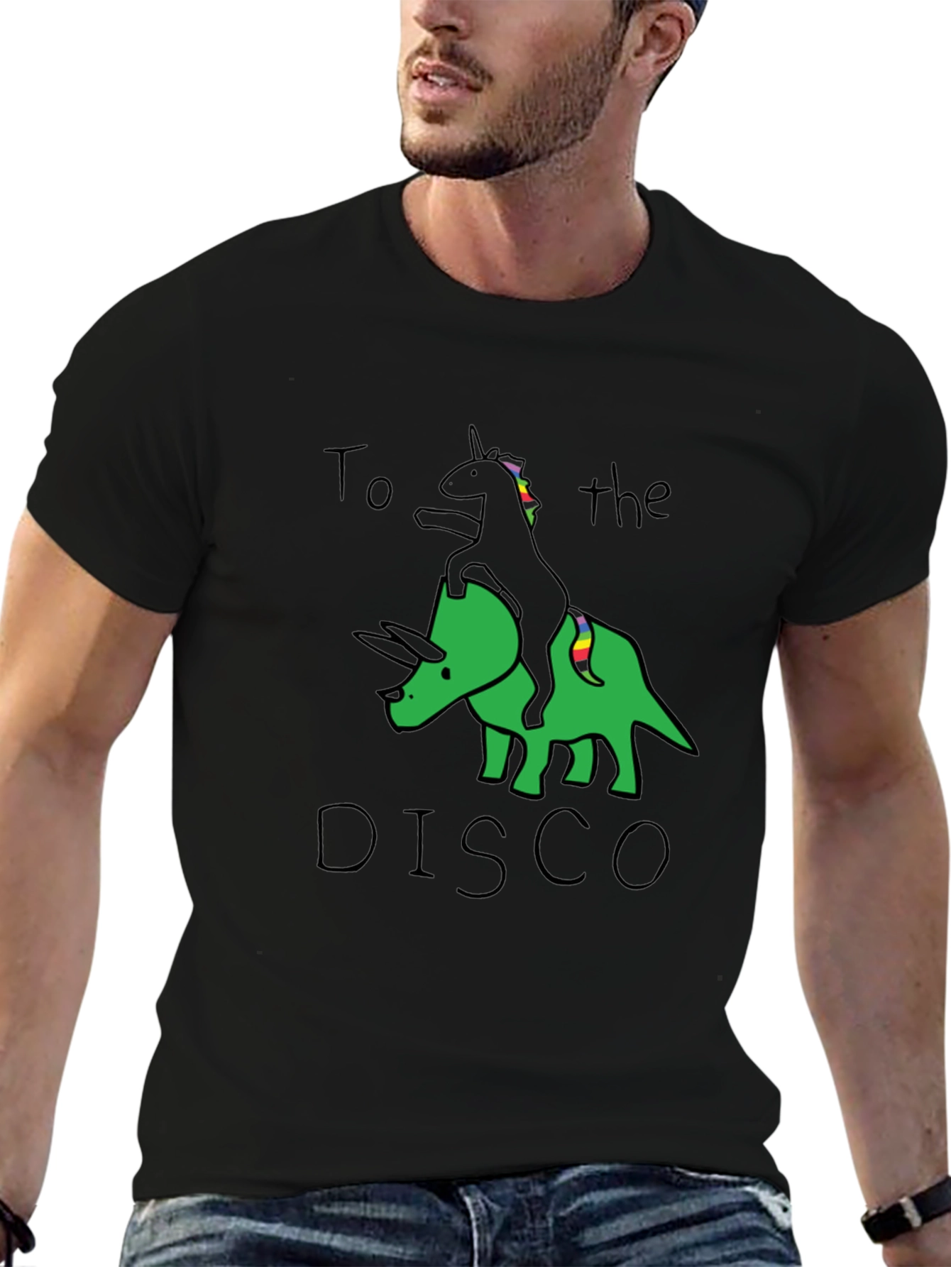 Unicorn Dinosaur Disco Graphic Tee