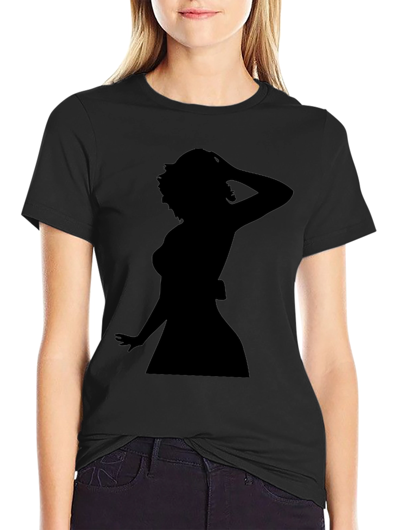 Silhouette Woman Graphic Tee - Black Unisex T-Shirt