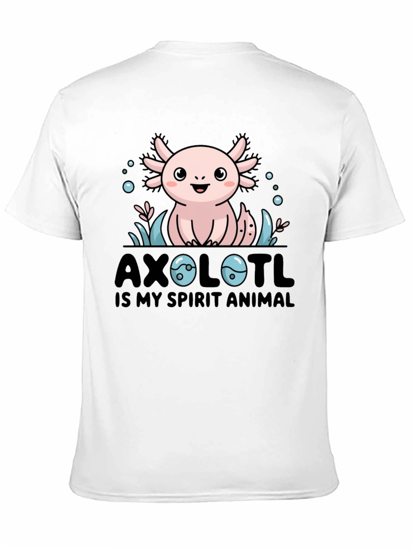 Axolotl Spirit Animal Graphic Tee - Black Cotton