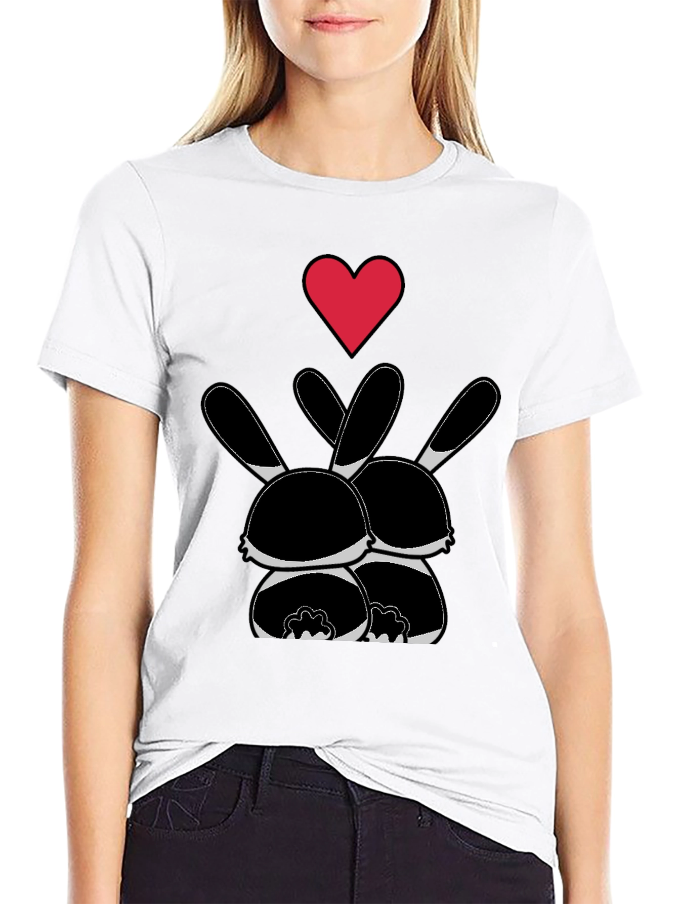 Bunny Love Graphic Tee - Black