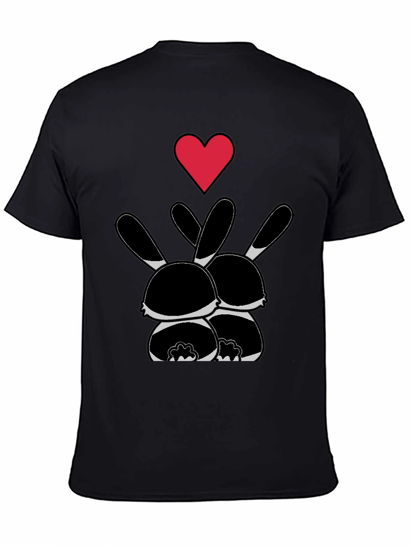 Bunny Love Graphic Tee - Black